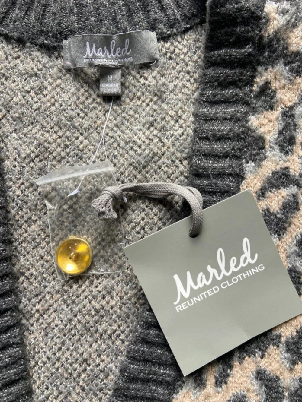 NWT Marled Leopard Print Long Cardigan Sweater - Picture 4 of 7